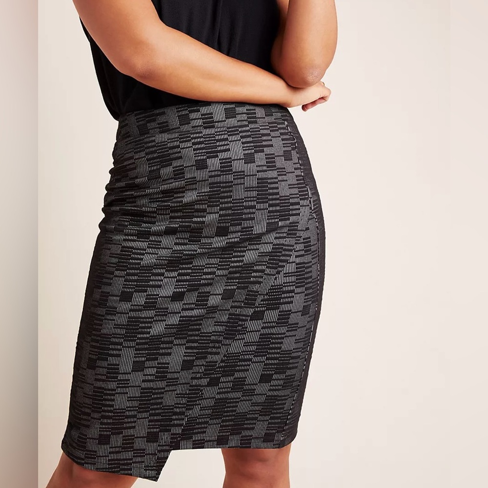 MAEVE by Anthropologie Women Bobbie Pencil‎ Skirt Lined faux-wrap silhouette Med